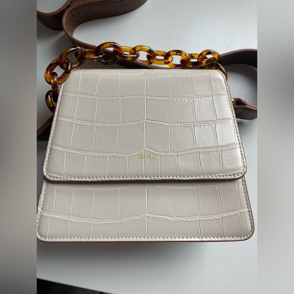 JW PEI The Fae Acrylic Chain Top Handle Bag - Beige & Brown Croc × 1 - Picture 4 of 10